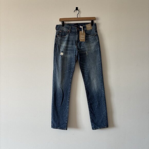 J Crew 484 Slim Fit Jeans Mens 30/32 Distressed Denim Preppy Casual Office NWT - Picture 7 of 15